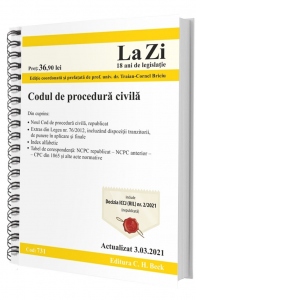Codul de procedura civila. Cod 731. Actualizat la 3.03.2021