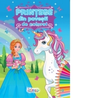 Printese din povesti de colorat