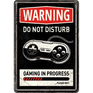 Carte postala metalica "Gaming in progress"