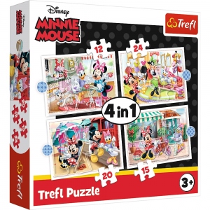Puzzle Trefl 4in1 Minnie Mouse si Prietenii Ei