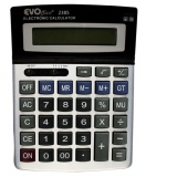 Calculator EVOffice 2385, 12 digiti, front metalic, ecran rabatabil