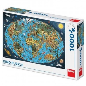 Puzzle - Harta lumii pentru copii (1000 de piese)