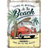 Carte postala metalica VW Bulli - Beach
