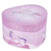 Cutie muzicala inimioara cu unicorn