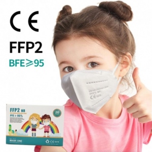 Masca FFP2 pentru copii, alba