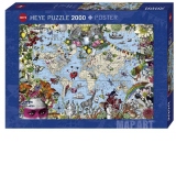 Puzzle 2000 piese Quirky World Heye