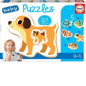 Puzzle 5x 2-4 piese Baby Pets