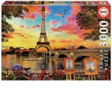 Puzzle 3000 piese Sunset in Paris