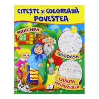 Citeste si coloreaza povestea. Ridichea. Gogoasa. Casuta iepurasului