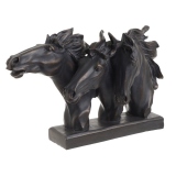 Decoratiune rasina Black Horses, 44x12x28