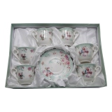 Set expresso 6 persoane floral