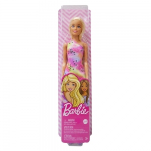 Papusa Barbie cu Parul Blond cu Rochita Inflorata