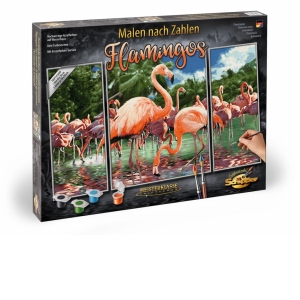 Kit Pictura pe Numere Schipper Flamingo, 3 Tablouri