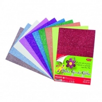 Hartie gumata glitter autoadeziva 10 culori, HG420