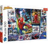 Puzzle Trefl 500 Poster cu Spider-Man Supereroul