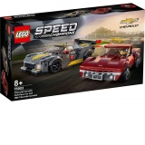 LEGO Speed Champions: Chevrolet Corvette C8.R si 1968 Chevrolet Corvette 76903, 512 piese