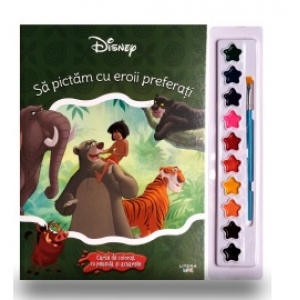 Disney. Sa pictam cu eroii preferati. Carte de colorat cu pensule si acuarele