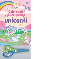 Coloreaza si decupeaza Unicorni (roz)