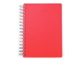 Agenda A5 nedatata cu spira, 200 FILE/400 pagini, coperta plastic, rosie
