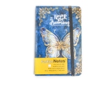 Agenda tip notes cartonat A6, Butterfly albastru