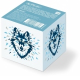 Bloc notite alb 8 x 8 x 7cm, 700 file, cu suport de carton, Wild Animals Wolf