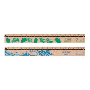 Rigla, lemn 100% FSC, 30 cm, diverse motive, seria GREENline
