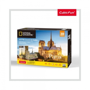 Cubic Fun - Puzzle 3D+Brosura-Notre Dame Paris 128 Piese