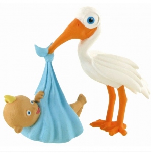 Figurina Comansi  Moments - Stork with Baby Boy