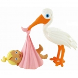 Figurina Comansi Moments - Stork with Baby Girl