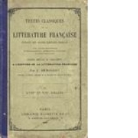 Textes classiques de la litterature francaise extraits des grands ecrivains francais(XVIII et XIX siecles)