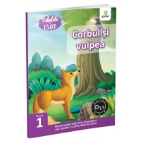 Fabulele lui Esop: Corbul si vulpea. Recomandat cititorilor incepatori sau copiilor cu dificultati de citire. Super DYS - Nivelul 1