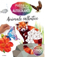 Animale salbatice. Puzzle creativ din autocolante