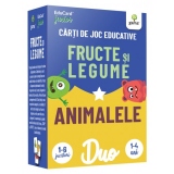 Fructe si legume - Animalele. Carti de joc educative
