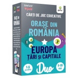 Orase din Romania - Europa: Tari si capitale. Carti de joc educative