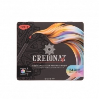 Creion color 24 culori pastel, cutie metalica, DACO, CC324P
