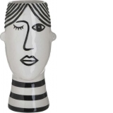 Vaza Ceramica Face Alb/Negru, Charisma, 13Χ12Χ26