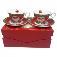 Set 2 cesti ceai Santa Claus, Portelan, 100 ml