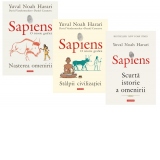 Pachet Sapiens (3 volume): 1. Scurta istorie a omenirii; 2. O istorie grafica - Nasterea omenirii; 3. O istorie grafica - Stalpii civilizatiei