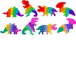 Magic Pop Game Rainbow Dino, Joc din silicon interactiv antistres, Dinozauri