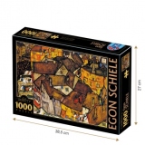 Puzzle adulti 1000 piese Egon Schiele - Crescent of Houses