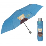Mini umbrela ploaie pliabila, model denim light blue Teddy Bear
