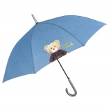 Umbrela ploaie automata baston, model denim light blue Teddy Bear
