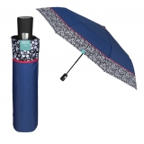 Mini Umbrela ploaie pliabila automata uni cu brodura, culoare albastru