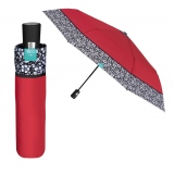 Mini Umbrela ploaie pliabila automata uni cu brodura, culoare rosu