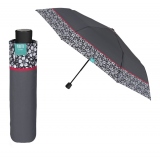 Mini Umbrela ploaie manuala uni cu brodura lata, culoare gri