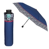 Mini Umbrela ploaie manuala uni cu brodura lata, culoare albastru