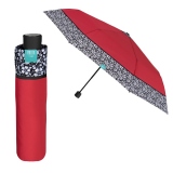 Mini Umbrela ploaie manuala uni cu brodura lata, culoare rosu