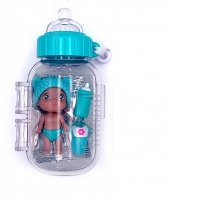 Set breloc Papusa Bebelus in biberon - Lil Cutesies, albastru