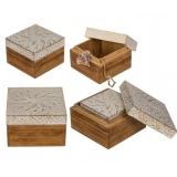 Set 2 cutii aurii din lemn