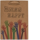 Punga de cadou cu mesajul: Being Happy